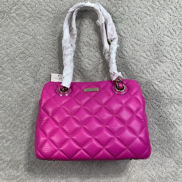 Kate Spade Elizabeth Gold Coast Quilted Leather Satchel Hot Fuchsia NWT - Picture 2 of 9